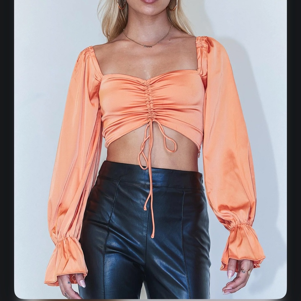 Princess Polly Long Sleeve Satin Top